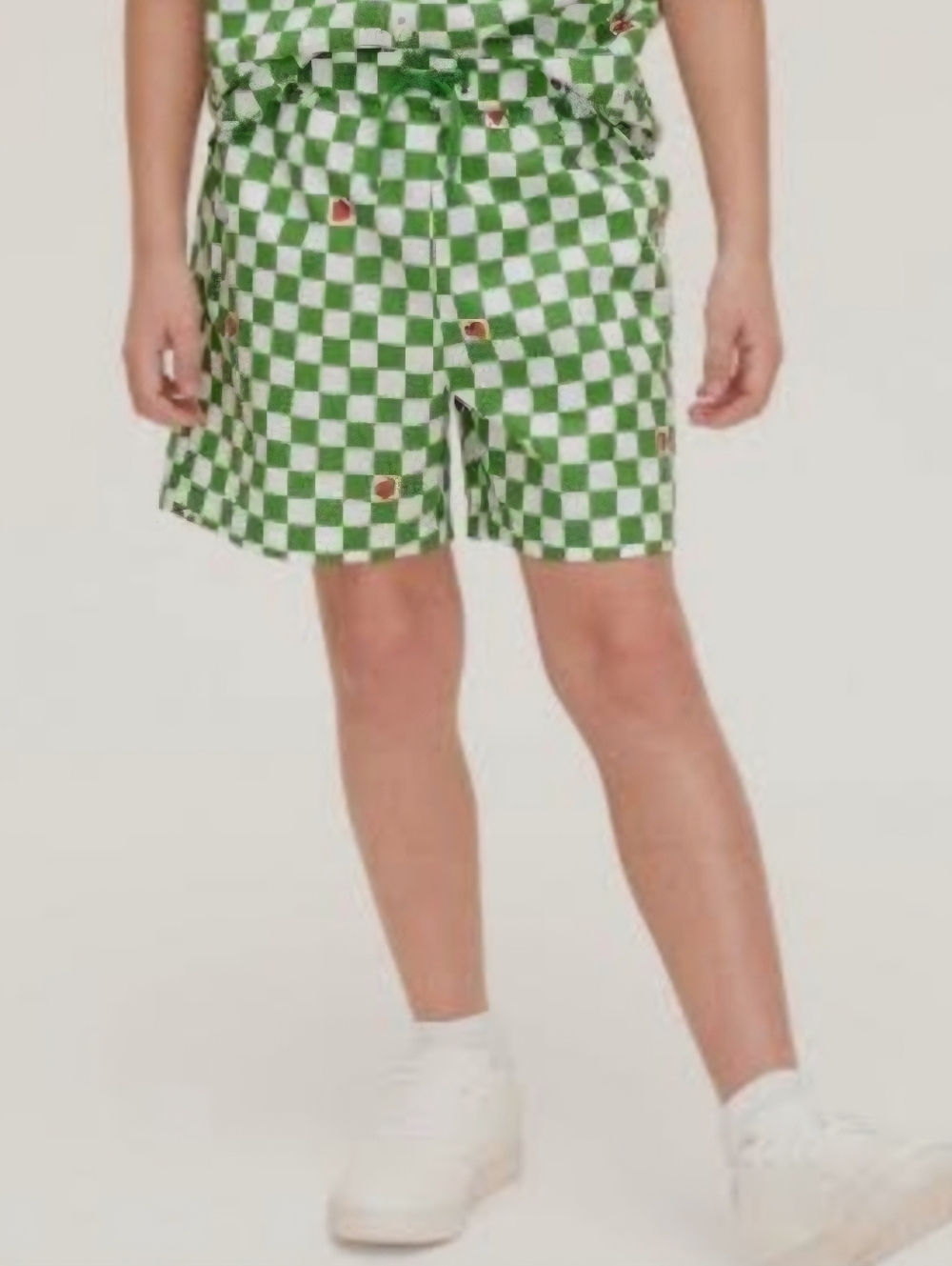 Kate Spade x Target Kids Strawberry Green & White Checkered Small Boys Shorts